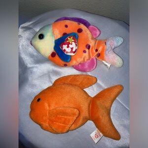NWT Ty Beanie Babies (collector toys) Lips and Goldie bundle